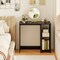 31.5 Inch Modern Black Wooden Laptop Desk with 2-Tier Storage Shelf for Small Home Office